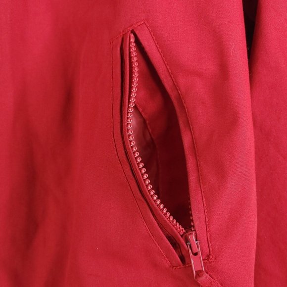 Vintage Windbreaker Mens Jacket Windbreaker Crew Collar Zip Pockets Lined Red XL - Picture 12 of 14